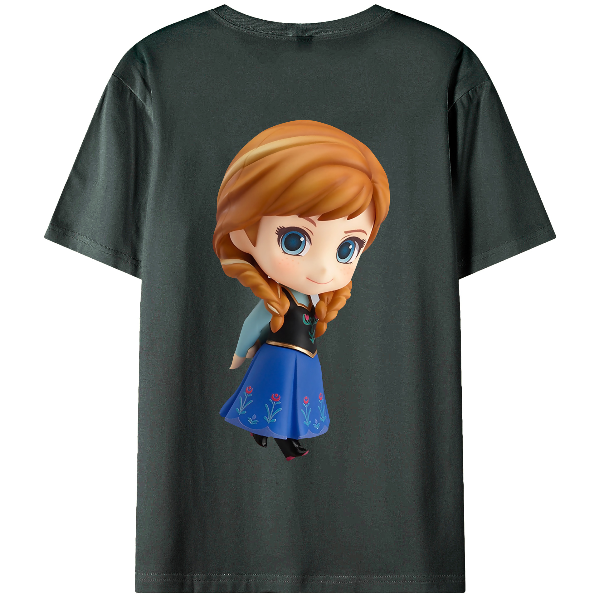 （画像用） アナと雪の女王 アンナ エルサ Frozen Anna Elsa 綿100％ メンズ半袖Tシャツ（バックプリント） 通気性